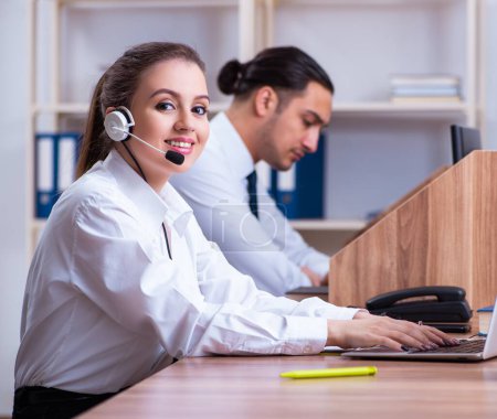 Photo for The call center operators working in the office - Royalty Free Image