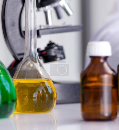 Photo for The chemical bottles in the lab - Royalty Free Image