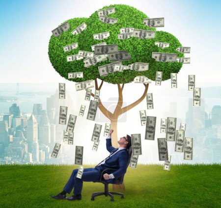 Photo for The businessman with money tree in business concept - Royalty Free Image