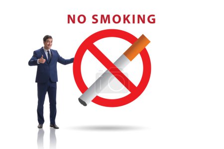 Photo for Anti smoking concept with the antismoking logo - Royalty Free Image