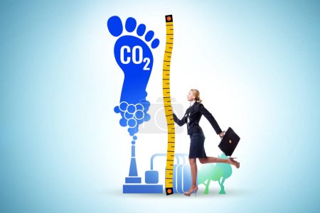 Photo for Carbon footprint concept with the pollution - Royalty Free Image