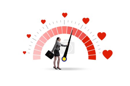 Foto de Concepto de medidor de amor para el día de San Valentín - Imagen libre de derechos