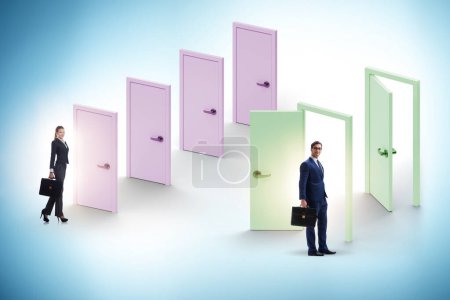 Photo for Business people and many doors of the opportunities - Royalty Free Image