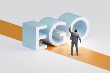 Ego personality concept with the businessman