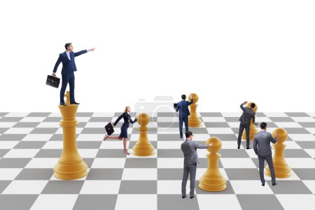 Businessman shouting in game of chess