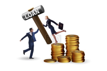 Photo for Businessman in the loan and debt concept - Royalty Free Image