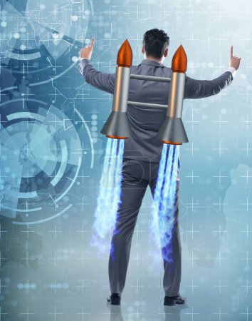 Photo for The man with jet pack in business concept - Royalty Free Image