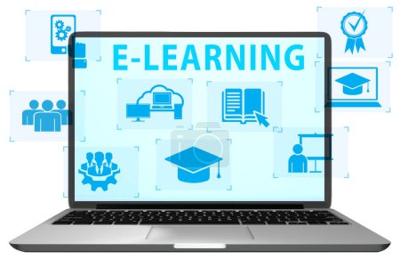 Photo for E-learning concept as modern way of the education - Royalty Free Image