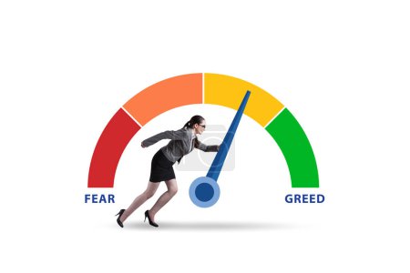 Photo for Fear and greed investor behaviour business concept - Royalty Free Image