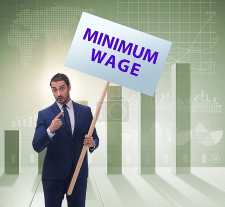 The concept of minimum wage with businessman