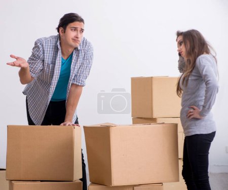 Photo for The young pair moving to new flat - Royalty Free Image