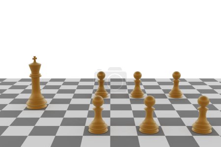 Foto de Piezas de ajedrez en el tablero de ajedrez - 3d render - Imagen libre de derechos