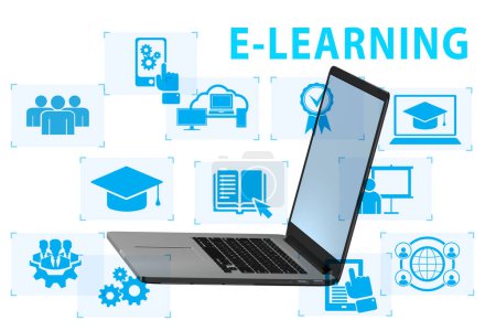 Photo for E-learning concept as modern way of the education - Royalty Free Image