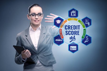 Photo for Businessman in the credit score concept - Royalty Free Image