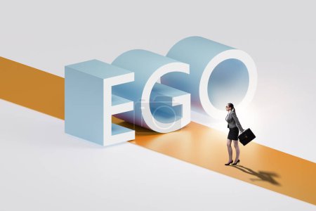 Ego personality concept with the businesswoman