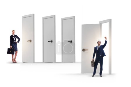Photo for Business people and many doors of the opportunities - Royalty Free Image