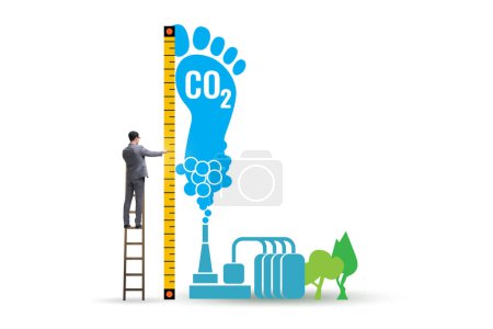 Carbon footprint concept with the pollution