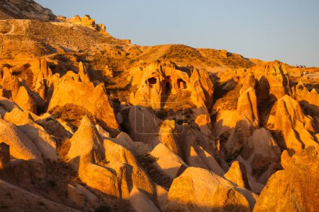Photo for Stunning view of Rose and Red valley rock formations in Cappadocia Turkey at sunset - Royalty Free Image