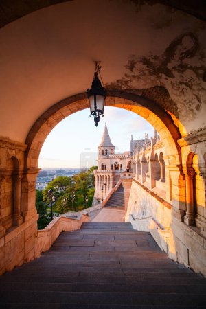Photo for North gate of the Fisherman's Bastion in Budapest Hungary - Royalty Free Image