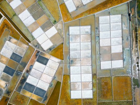 Photo for Top view of salt fields in Central Vietnam - Royalty Free Image