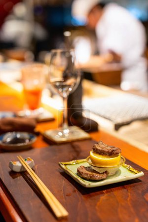 Photo for Japanese Kobe beef served in restaurant - Royalty Free Image