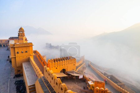 Photo for Amer fort in Jaipur India is primary tourist attraction and UNESCO World Heritage site - Royalty Free Image