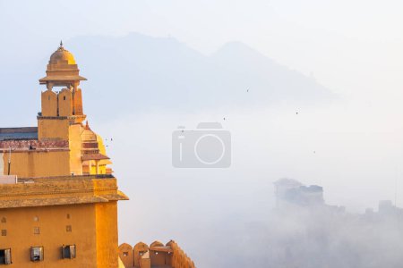 Photo for Amer fort in Jaipur India is primary tourist attraction and UNESCO World Heritage site - Royalty Free Image