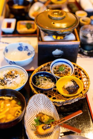 Photo for Traditional Japanese breakfast spread - Royalty Free Image