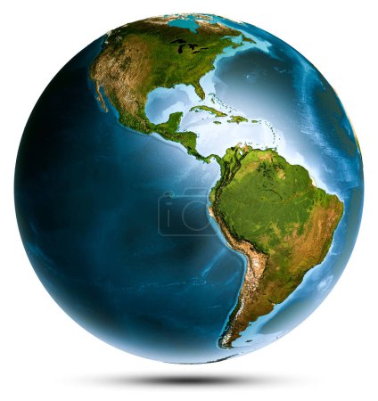Téléchargez les photos : Planet Earth globe world. Elements of this image furnished by NASA. 3d rendering - en image libre de droit