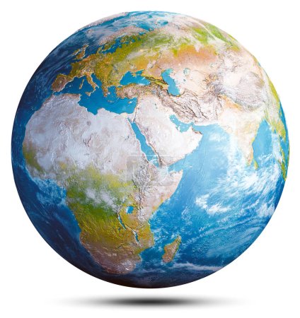 Téléchargez les photos : Globe planet Earth. Elements of this image furnished by NASA. 3d rendering - en image libre de droit