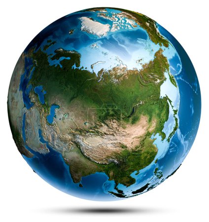 Téléchargez les photos : Planet Earth globe world. Elements of this image furnished by NASA. 3d rendering - en image libre de droit