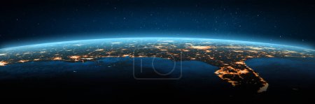 Foto de Luces de la ciudad de Florida, Texas, EE.UU. Elementos de esta imagen proporcionados por la NASA. renderizado 3d - Imagen libre de derechos