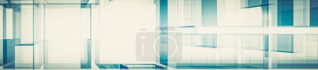 Photo for Transparent technology panorama. Futuristic concept 3d rendering - Royalty Free Image