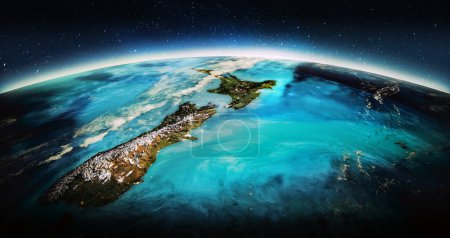Photo for New Zealand. 3D Rendering. Elements of this image furnished by NASA - Royalty Free Image