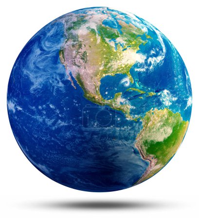 Foto de America Planet Earth. Elementos de esta imagen proporcionados por la NASA. renderizado 3d - Imagen libre de derechos