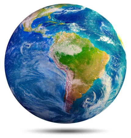Téléchargez les photos : Planète Terre - Amérique du Sud. Éléments de cette image fournis par la NASA. Rendu 3d - en image libre de droit