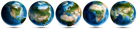Téléchargez les photos : Planet Earth globe world set. Elements of this image furnished by NASA. 3d rendering - en image libre de droit