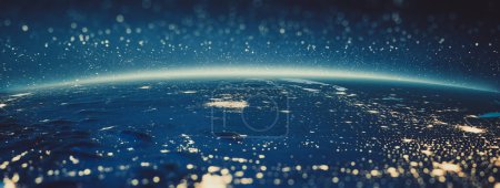 Photo for America city lights. Elements of this image furnished by NASA. 3d rendering - Royalty Free Image