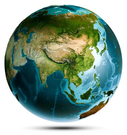 Foto de Planeta Tierra mundo globo. Elementos de esta imagen proporcionados por la NASA. renderizado 3d - Imagen libre de derechos