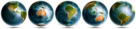 Foto de Planeta Tierra globo terráqueo establecido. Elementos de esta imagen proporcionados por la NASA. renderizado 3d - Imagen libre de derechos