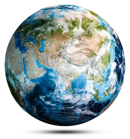 Téléchargez les photos : Carte du monde planète Terre. Éléments de cette image fournis par la NASA. Rendu 3d - en image libre de droit