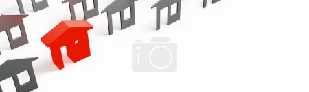 Photo for Leader village sale concept. Panoramic 3d rendering white isolated - Royalty Free Image