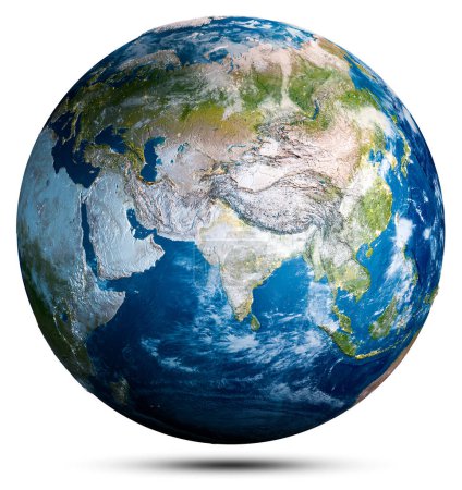 Mapa del mundo del globo terrestre. Elementos de esta imagen proporcionados por la NASA. renderizado 3d