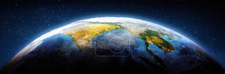 Photo for Asia, India air view. Elements of this image furnished by NASA. 3d rendering - Royalty Free Image