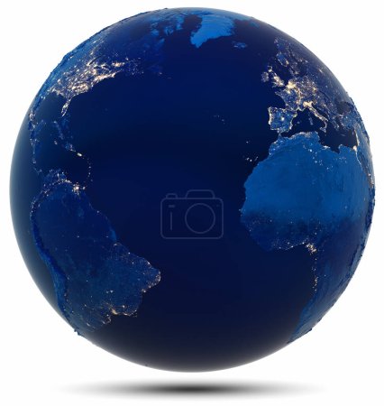 Foto de Planeta Tierra - Europa, América, África. Elementos de esta imagen proporcionados por la NASA. renderizado 3d - Imagen libre de derechos