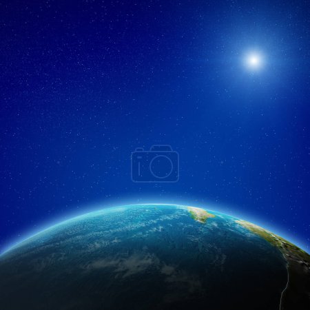 Foto de Océano Índico desde el espacio. Elementos de esta imagen proporcionados por la NASA. renderizado 3d - Imagen libre de derechos