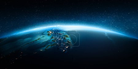 Photo for Philippines at night. Elements of this image furnished by NASA. 3d rendering - Royalty Free Image