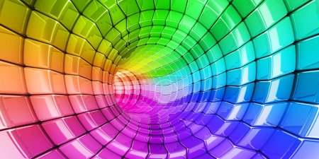 Photo for Rainbow colors technology background 3d rendering panorama - Royalty Free Image