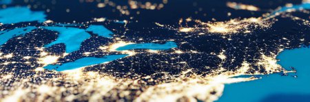 Foto de Toronto, Ottawa, Montreal y Quebec. Elementos de esta imagen proporcionados por la NASA. renderizado 3d - Imagen libre de derechos