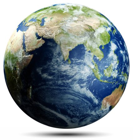 Foto de Asia, Océano Índico - planeta Tierra. Elementos de esta imagen proporcionados por la NASA. renderizado 3d - Imagen libre de derechos